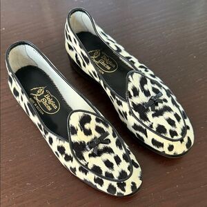New Belgian shoes Black and White Leopard Print Shoes 6